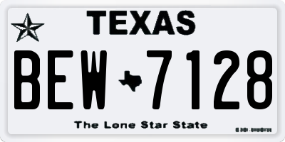 TX license plate BEW7128