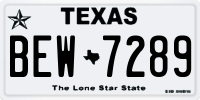 TX license plate BEW7289