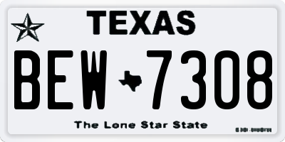 TX license plate BEW7308