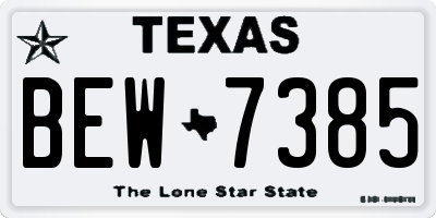 TX license plate BEW7385