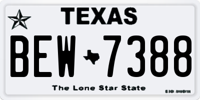 TX license plate BEW7388