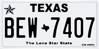 TX license plate BEW7407