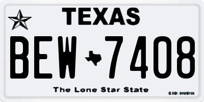 TX license plate BEW7408