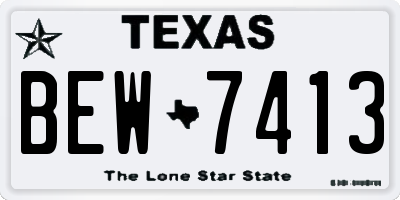 TX license plate BEW7413
