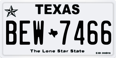 TX license plate BEW7466