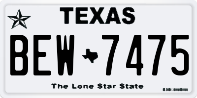 TX license plate BEW7475