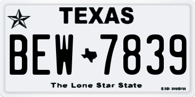 TX license plate BEW7839