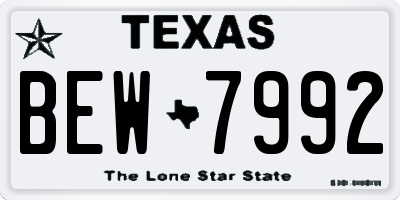 TX license plate BEW7992