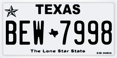 TX license plate BEW7998