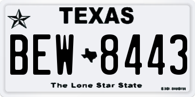 TX license plate BEW8443