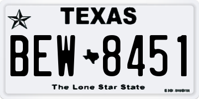 TX license plate BEW8451