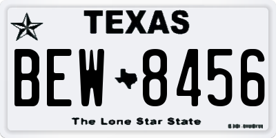 TX license plate BEW8456