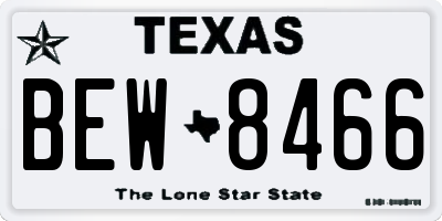 TX license plate BEW8466