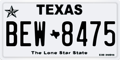 TX license plate BEW8475