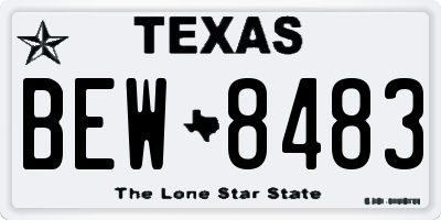 TX license plate BEW8483