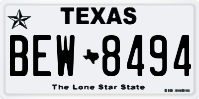 TX license plate BEW8494