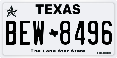 TX license plate BEW8496