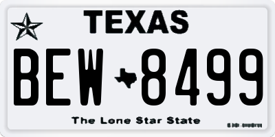TX license plate BEW8499