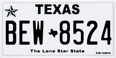 TX license plate BEW8524