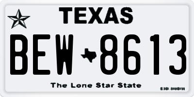 TX license plate BEW8613