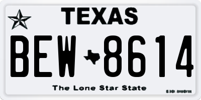 TX license plate BEW8614