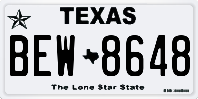 TX license plate BEW8648