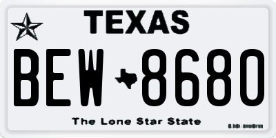 TX license plate BEW8680