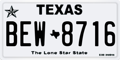 TX license plate BEW8716