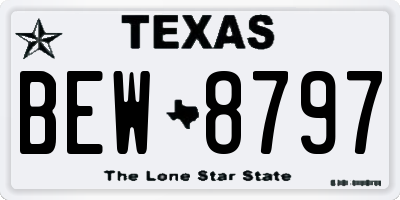 TX license plate BEW8797