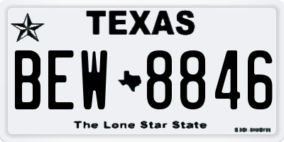 TX license plate BEW8846