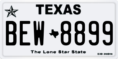 TX license plate BEW8899