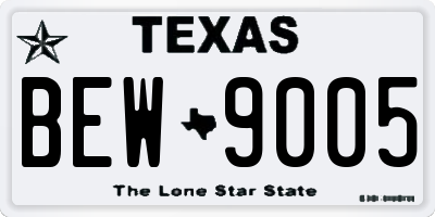 TX license plate BEW9005