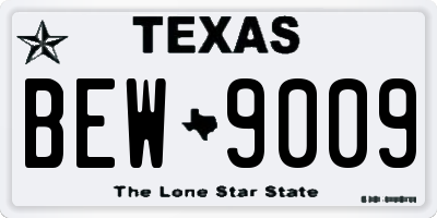 TX license plate BEW9009