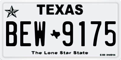 TX license plate BEW9175