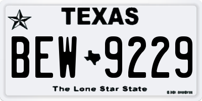 TX license plate BEW9229