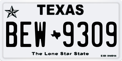 TX license plate BEW9309