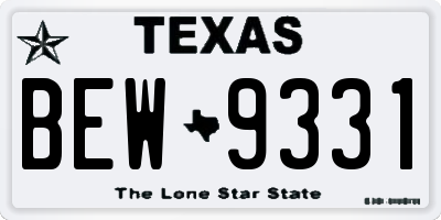 TX license plate BEW9331