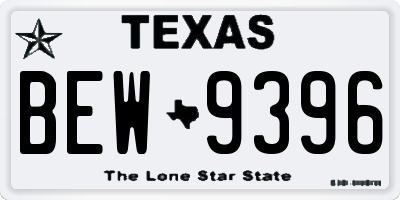 TX license plate BEW9396