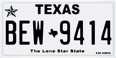 TX license plate BEW9414