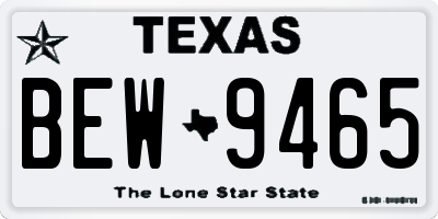 TX license plate BEW9465