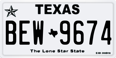 TX license plate BEW9674