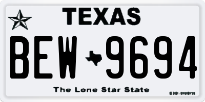 TX license plate BEW9694