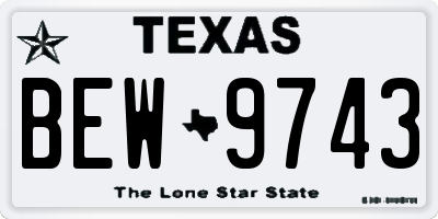TX license plate BEW9743
