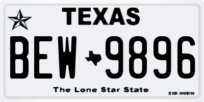 TX license plate BEW9896