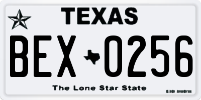 TX license plate BEX0256