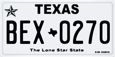 TX license plate BEX0270