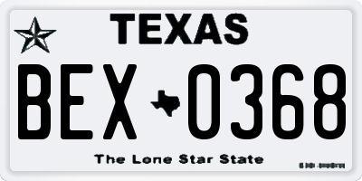 TX license plate BEX0368