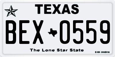 TX license plate BEX0559