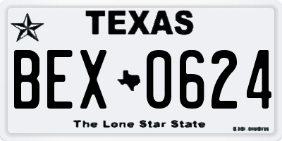 TX license plate BEX0624
