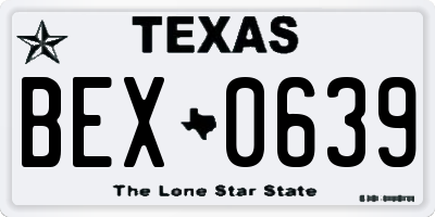 TX license plate BEX0639